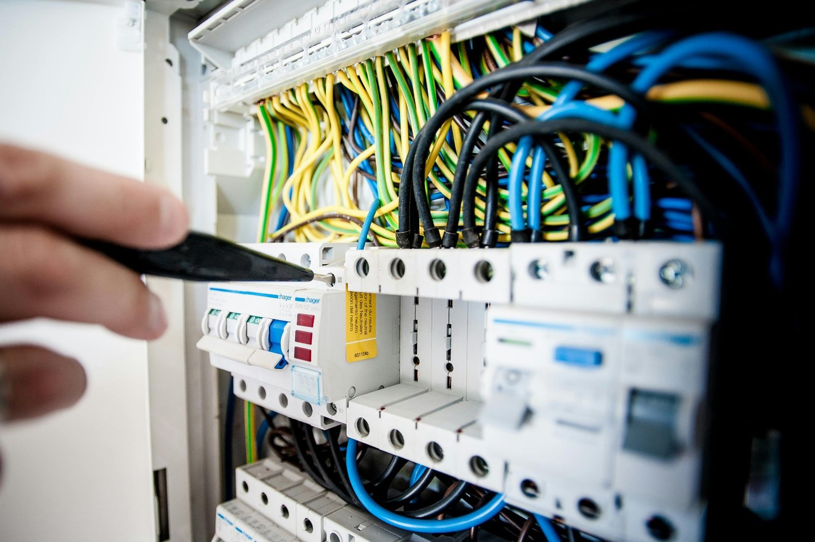 Modern electrical panel and circuit breakers